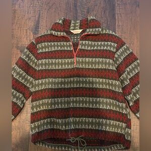 Vintage 60’s Peters Wool Pullover 1/4 Zip with collar thick jacket. Medium. USA